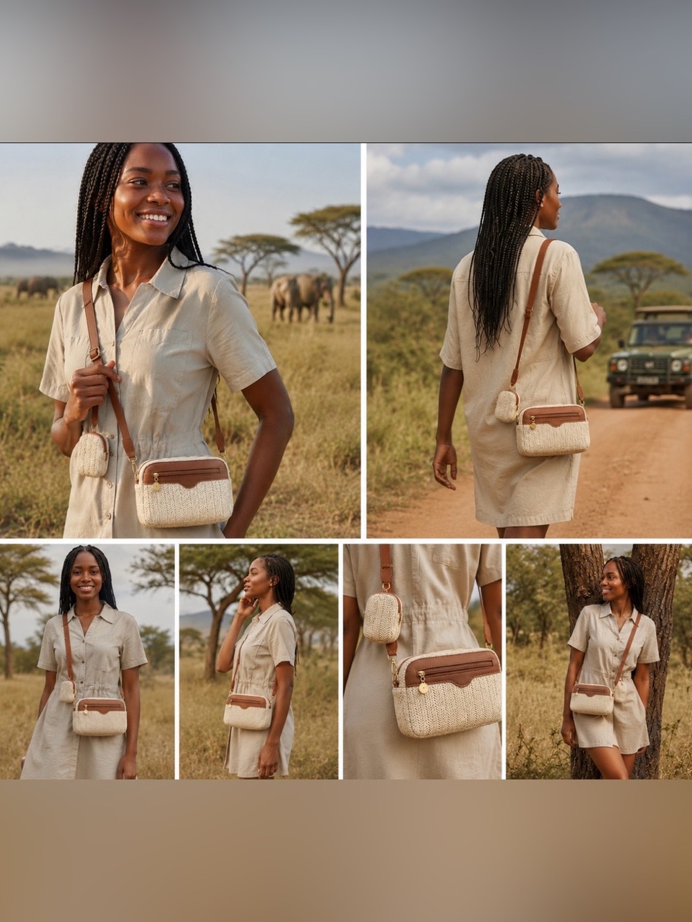 Stylish Cream and Brown Crossbody Bag for Women-No tag, brand new